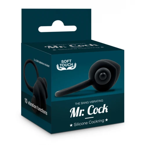 Mr.Cock The Bang Vibrerende Silicone Cockring Zwart - Afbeelding 2