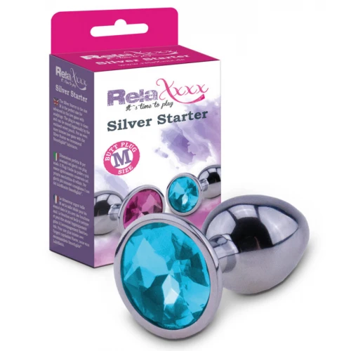 Metalen buttplug met diamant