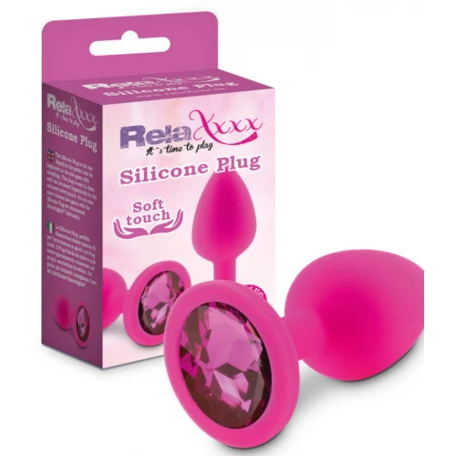 RelaXxxx Silicone Buttplug Diamand Roze/Roze Maat S - Afbeelding 2