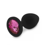 RelaXxxx Silicone Buttplug Diamand Zwart/Roze Maat S