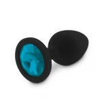 RelaXxxx Silicone Buttplug Diamand Zwart/Blauw Maat S