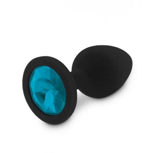 RelaXxxx Silicone Buttplug Diamand Zwart/Blauw Maat S