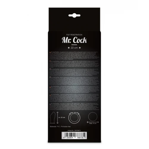 Mr.Cock Grote Dildo X-Treme Line Fist Dildovuist Zwart 22 cm - Afbeelding 3