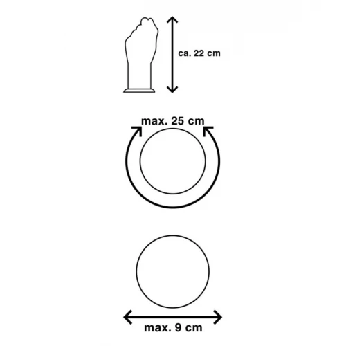 Mr.Cock Grote Dildo X-Treme Line Fist Dildovuist Zwart 22 cm - Afbeelding 6