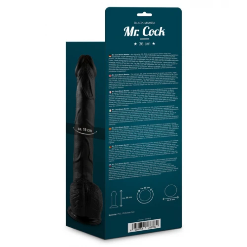 Mr. Cock Grote Dildo Zwart Mamba 36 cm Zwart - Afbeelding 3