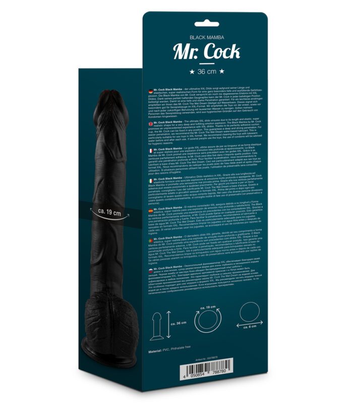 55078878 Mr Cock Black Mamba 36cm black Packshot Back scaled