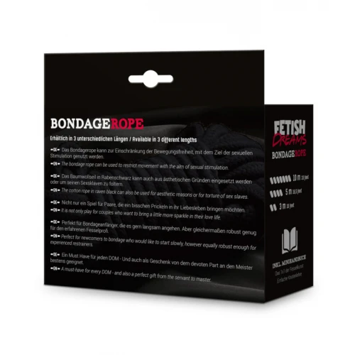 Fetish Dreams Bondage Touw 10m Zwart - Afbeelding 2