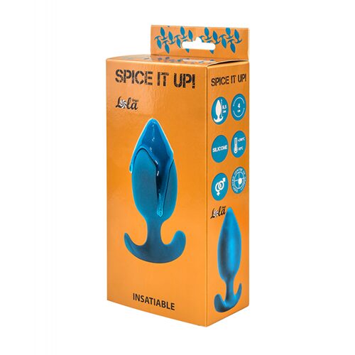 Anal plug with misplaced center of gravity Spice it up Insatiable Aquamarine