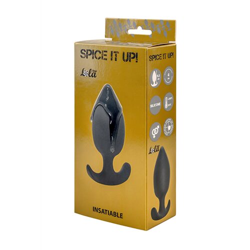 Anal plug with misplaced center of gravity Spice it up Insatiable Dark Grey