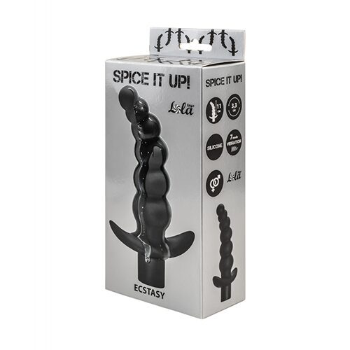 Anal plug with vibration Spice it up Ecstasy Black