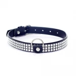 Fetish Halsband met Diamant 2 cm Zilver