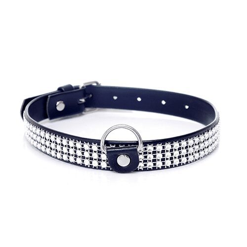 Fetish Boss Series Collar with crystals 2 cm silver 500x500 4