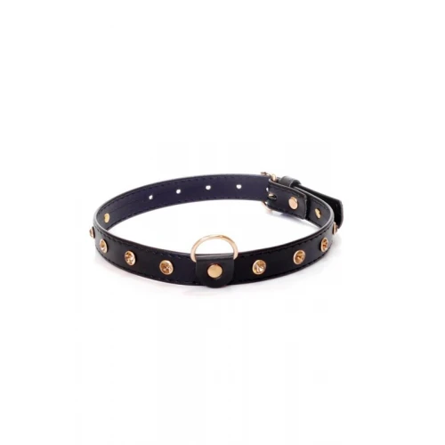 Fetish Collar - Halsband - 2 cm - Goud Diamant