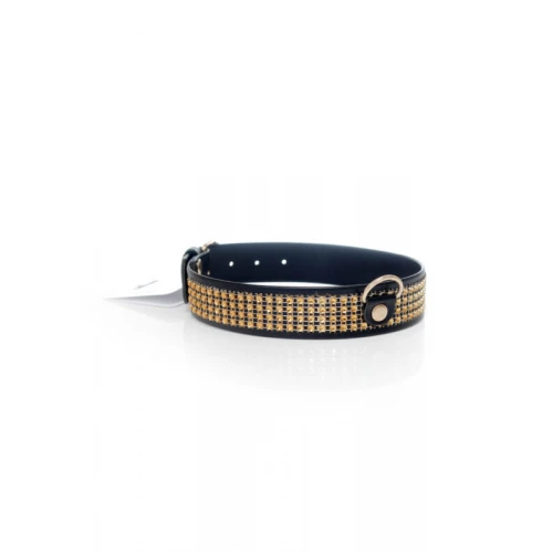 Fetish Halsband met Diamant 3 cm Goud - Afbeelding 3