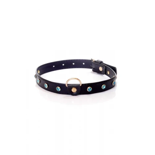 Fetish Collar - Halsband - 2 cm - Turquoise Diamant