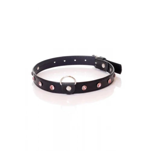 Fetish Collar - Halsband - 2 cm - Roze Diamant