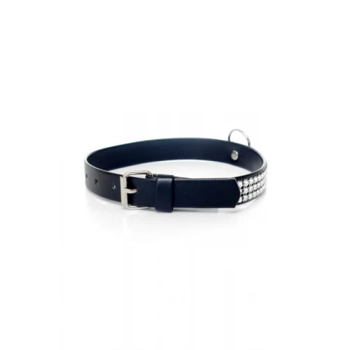 Fetish Halsband met Diamant 2 cm Zilver - Afbeelding 2