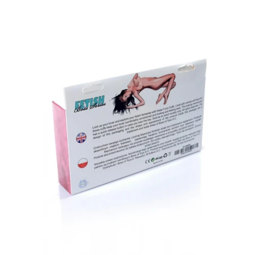 Pluche Handboeien Fetish Furry Cuffs - Roze - Afbeelding 3