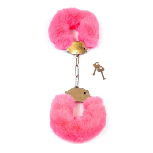 Pluche Handboeien Fetish Furry Cuffs - Roze - Afbeelding 4