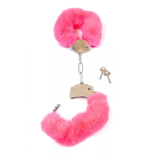 Pluche Handboeien Fetish Furry Cuffs - Roze - Afbeelding 5