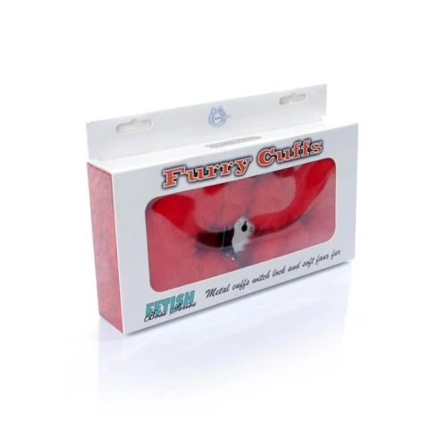 Pluche Handboeien Fetish Furry Cuffs - Rood - Afbeelding 2