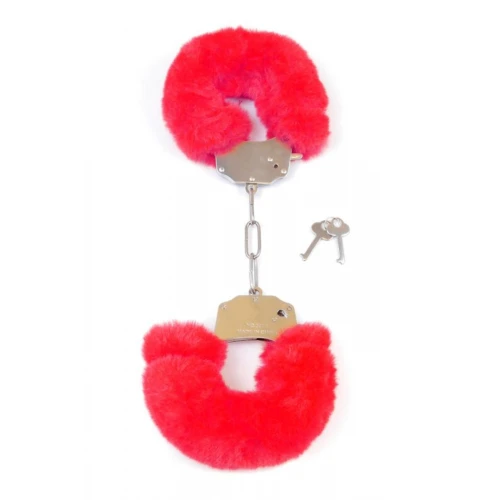 Pluche Handboeien Fetish Furry Cuffs - Rood - Afbeelding 4