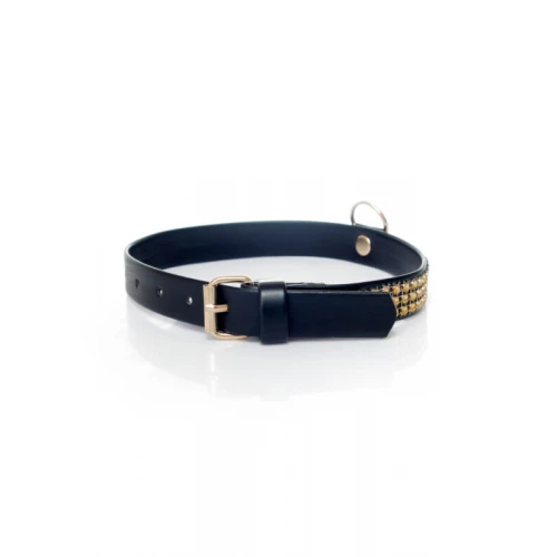 Fetish Halsband met Diamant 2 cm Goud - Afbeelding 2