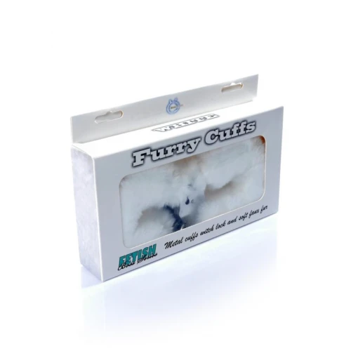 Pluche Handboeien Fetish Furry Cuffs - Wit - Afbeelding 2