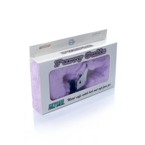 Pluche Handboeien Fetish Furry Cuffs - Paars - Afbeelding 2