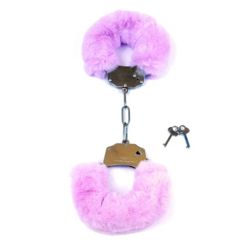 Pluche Handboeien Fetish Furry Cuffs - Paars - Afbeelding 4