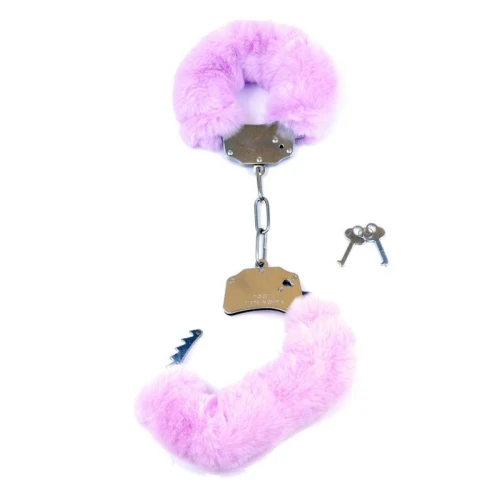Pluche Handboeien Fetish Furry Cuffs - Paars - Afbeelding 5