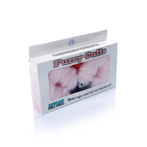 Pluche Handboeien Fetish Furry Cuffs - Lichtroze - Afbeelding 2