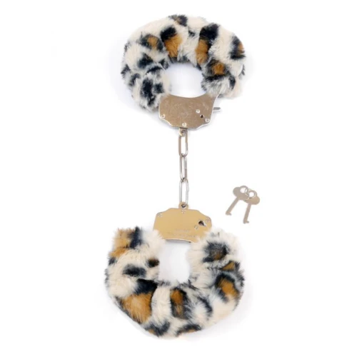 Pluche Handboeien Fetish Furry Cuffs - Luipaard - Afbeelding 4