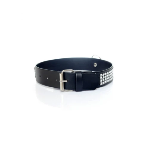 Fetish Halsband met Diamant 3 cm Zilver - Afbeelding 3