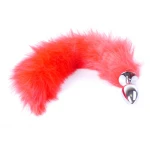 Butt Plug- Fox TAIL-  Vossen staart - Rood-  XL