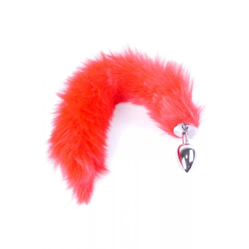 Butt Plug- Fox TAIL-  Vossen staart - Rood-  XL - Afbeelding 3