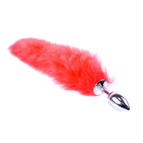 Butt Plug- Fox TAIL-  Vossen staart - Rood-  XL - Afbeelding 4