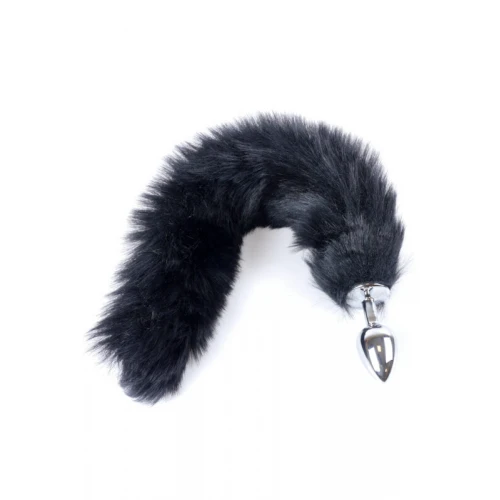 Butt Plug- Fox TAIL-  Vossen staart - zwart-  XL - Afbeelding 2