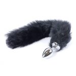 Butt Plug- Fox TAIL-  Vossen staart - zwart-  XL