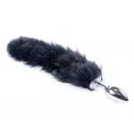 Butt Plug- Fox TAIL-  Vossen staart - zwart-  XL - Afbeelding 3