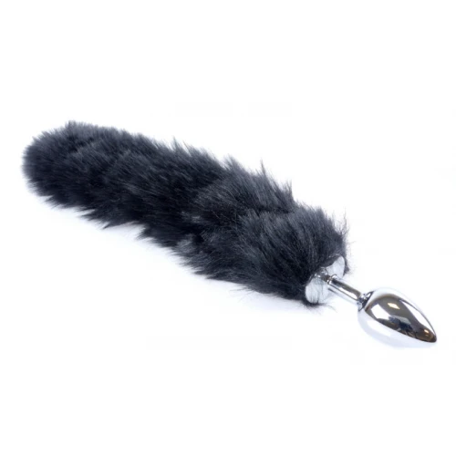 Butt Plug- Fox TAIL-  Vossen staart - zwart-  XL - Afbeelding 3