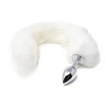 Butt Plug- Fox TAIL-  Vossen staart - wit-  XL