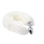 Butt Plug- Fox TAIL-  Vossen staart - wit-  XL - Afbeelding 3