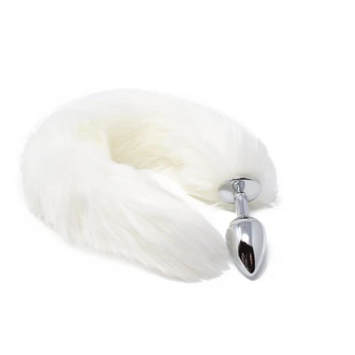Butt Plug- Fox TAIL-  Vossen staart - wit-  XL - Afbeelding 3