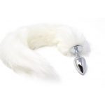 Butt Plug- Fox TAIL-  Vossen staart - wit-  XL - Afbeelding 4