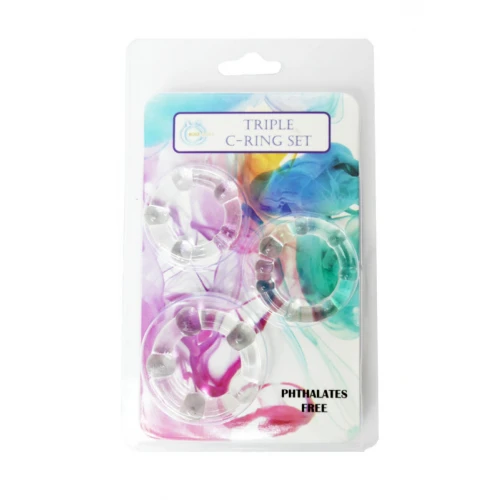 Penis Ring Set- C-RING SET-cristal- 3 ringen - Cockringen - Afbeelding 2