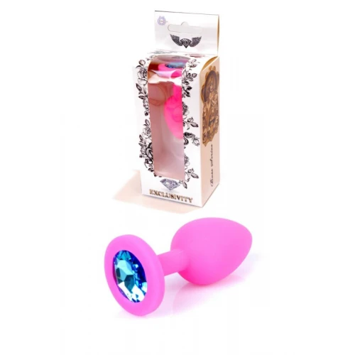 Butt plug -  SiliconenPLUG Small- Light Blue Diamond