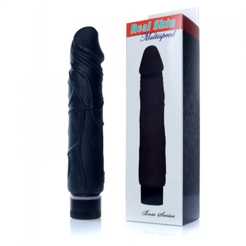 Vibrator - Dildo - Real Skin - Black