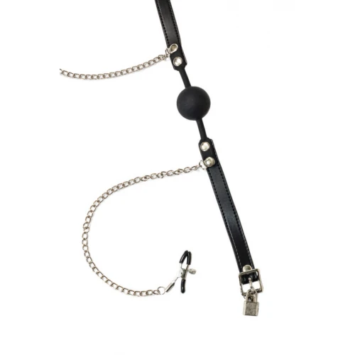 Ball gag Met Tepelklemmen Party Hard Hentai - Afbeelding 3
