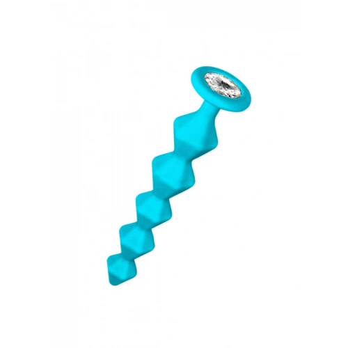 Anale Ketting Met Diamant - Lola Toys - Emotions - Beginner Beads - Buttplug met Kralen - Flexibele Anaal Ballen/ Kralen/ Ketting - Anal Beads - Anaalplug 100% Siliconen - Prostaat Stimulatie - P-Spot - Unisex - Chummy - Turquoise